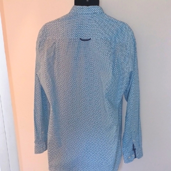 Raging Bull Men's Casual Blue Patterned Slim Fit Shirt, L - Picture 7 of 8